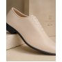 pantofi barbati eleganti bej din piele naturala dintr-o bucata cu siret GKR51TSB
